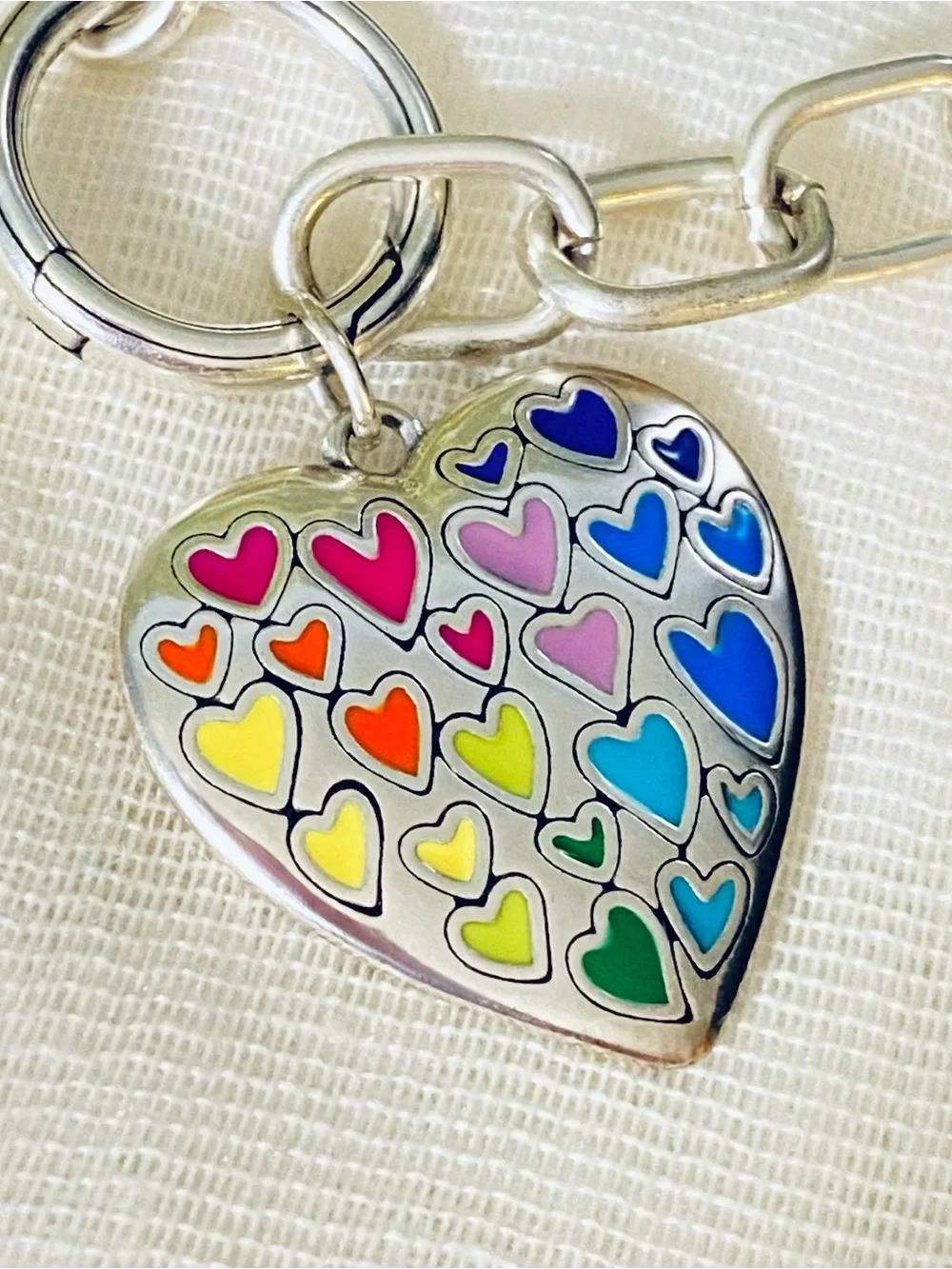 James Avery Full of Love Enamel Heart Dangle Charm | 925 Sterling Silver